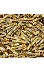 Miyuki twisted bugle beads 2x12mm 24kt light gold plated TW2012-193